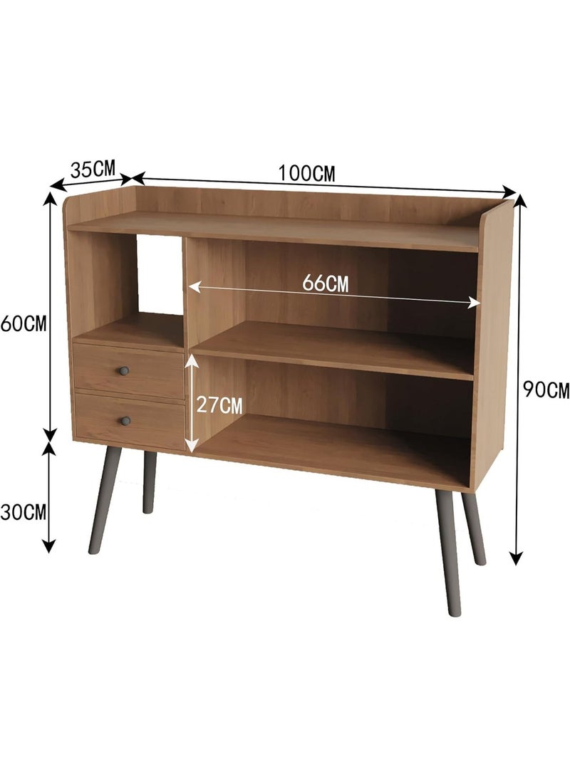 AnneFish Coffee Corner, Coffee Cabinet with Storage, Modern Sideboard Buffet Storage Console Cabinet with drawer for Home 100 * 35 * 90cm - Image 3